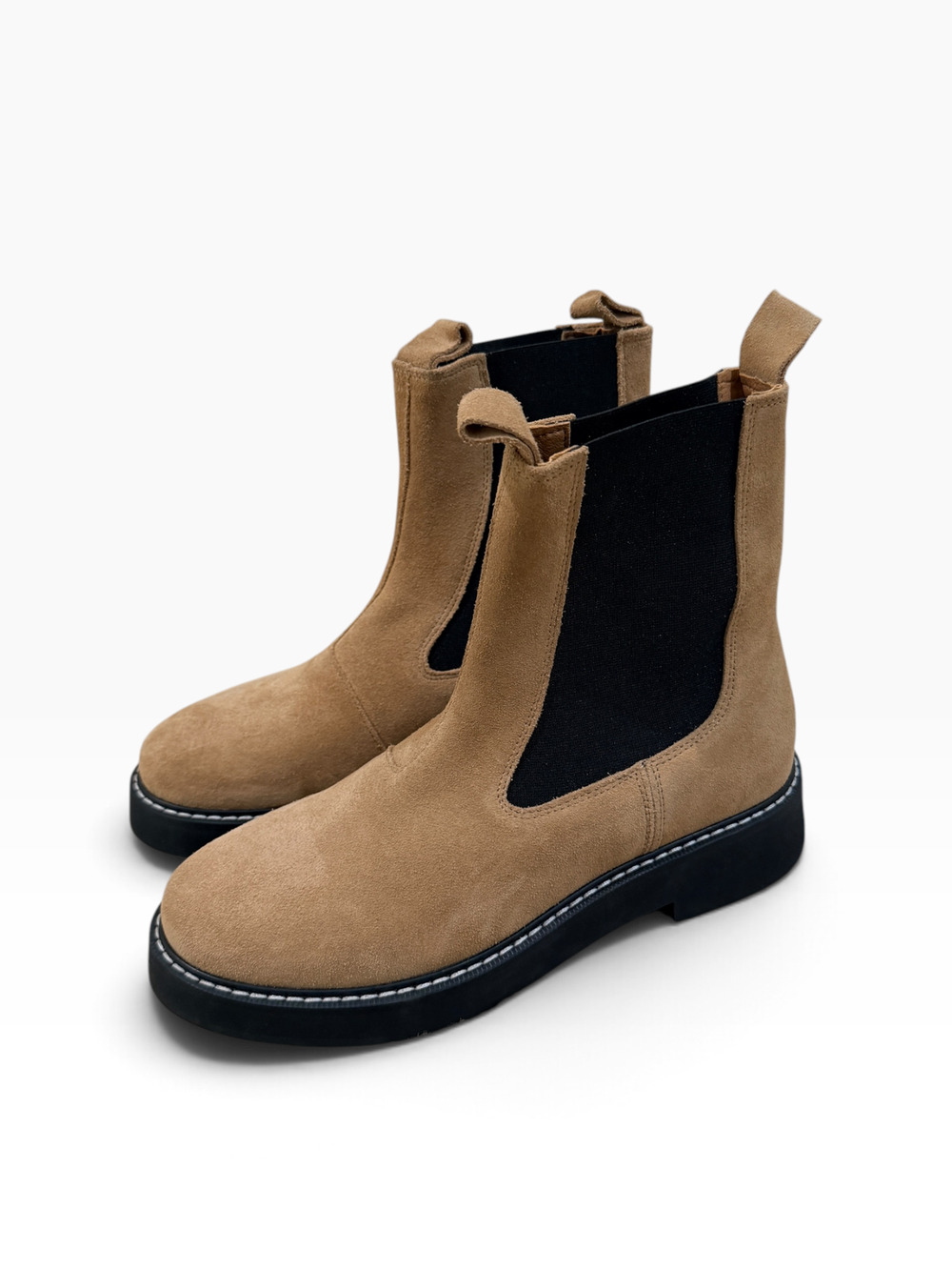 Pilcro Anthropologie Boots Womens Size 9 Tan Suede Pull On Ankle Lug Sole